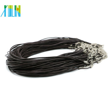 Real Leather Necklace Cord with Lobster Clasps and Extenders DIY Craft Necklace ,100pcs/pack, ZYN0007